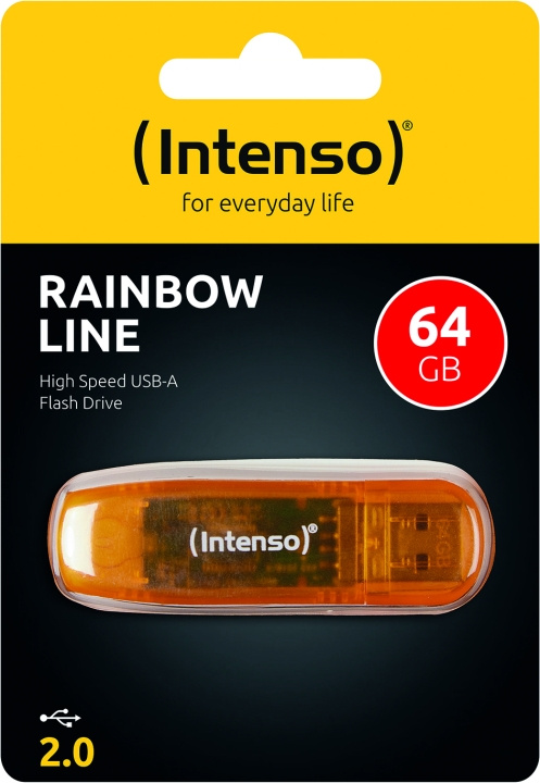 Intenso Rainbow Line 64GB Orange Intenso i gruppen HJEMMEELEKTRONIK / Lagringsmedier / USB-flash drev hos TP E-commerce Nordic AB (D45456)