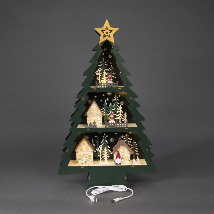 Konstsmide B/O Siluett Julgran trä 10 LED Konstsmide i gruppen HJEMMEELEKTRONIK / Lys / Julebelysning hos TP E-commerce Nordic AB (D45707)