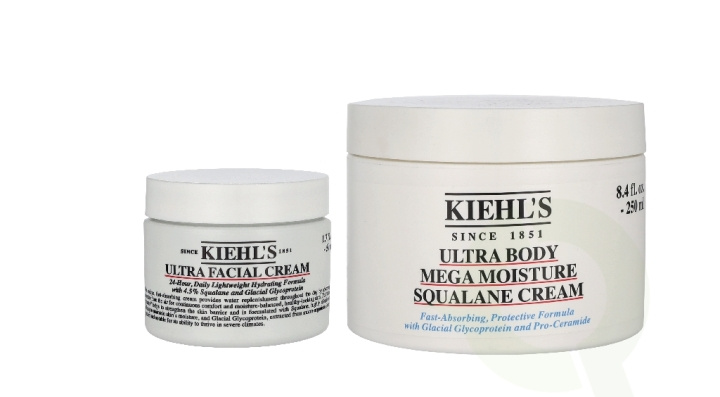 Kiehl\'s Ultra-Hydrating Hits Face & Body Set 300 ml Facial Cream 50ml/Body Mega Moisture Squalane Cream 250ml i gruppen SKØNHED & HELSE / Hudpleje / Kropspleje / Body lotion hos TP E-commerce Nordic AB (D45818)