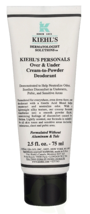 Kiehl's Over & Under Cream-to-Powder Deodorant 75 ml