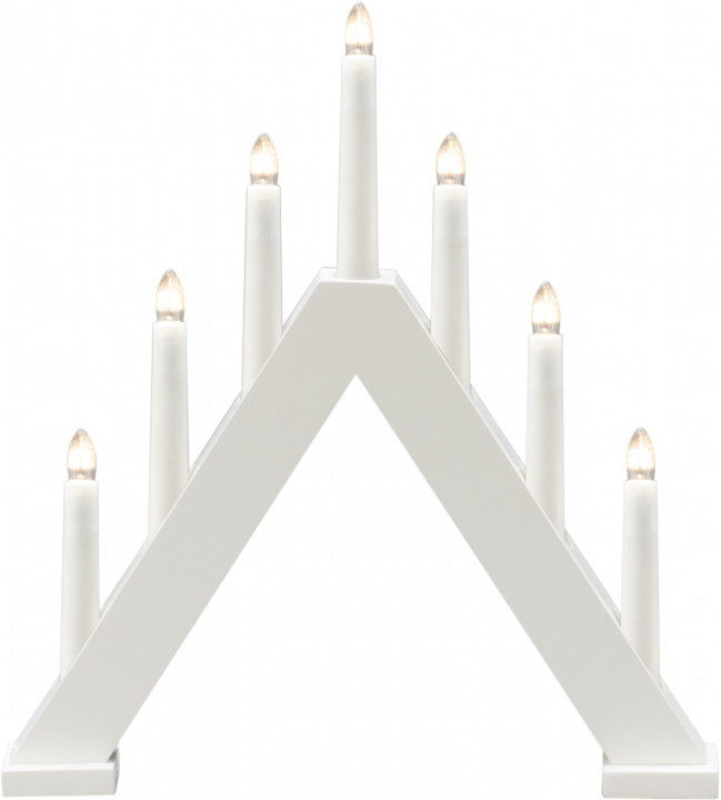 Konstsmide Elljusstake 7-arm 3930-205 7 ljus trä vit Konstsmide i gruppen HJEMMEELEKTRONIK / Lys / Julebelysning hos TP E-commerce Nordic AB (D45932)