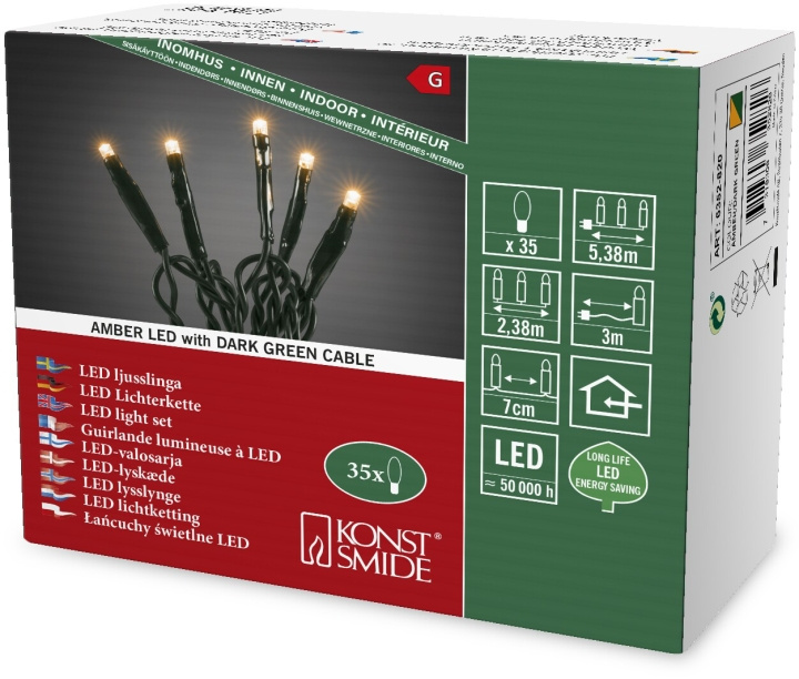 Konstsmide Ljusslinga 35 amber LED 6352-820 Konstsmide i gruppen HJEM, HUS & HAVE / Elektricitet & Belysning / Udendørs belysning hos TP E-commerce Nordic AB (D46008)