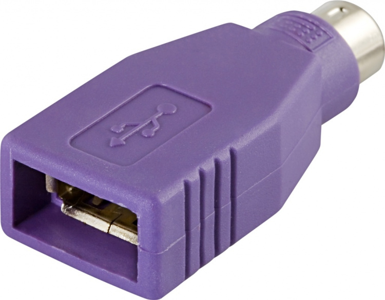 DELTACO USB til PS/2-adapter til mus og tastatur, USB type A hun til P