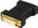 DELTACO DVI-adapter, DVI-I Single Link - VGA, 24+5-pin hun - 15-pin ha