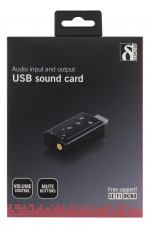 DELTACO USB-lydkort, tilslutning til hovedelefoner og mikrofon, 2x3,5m