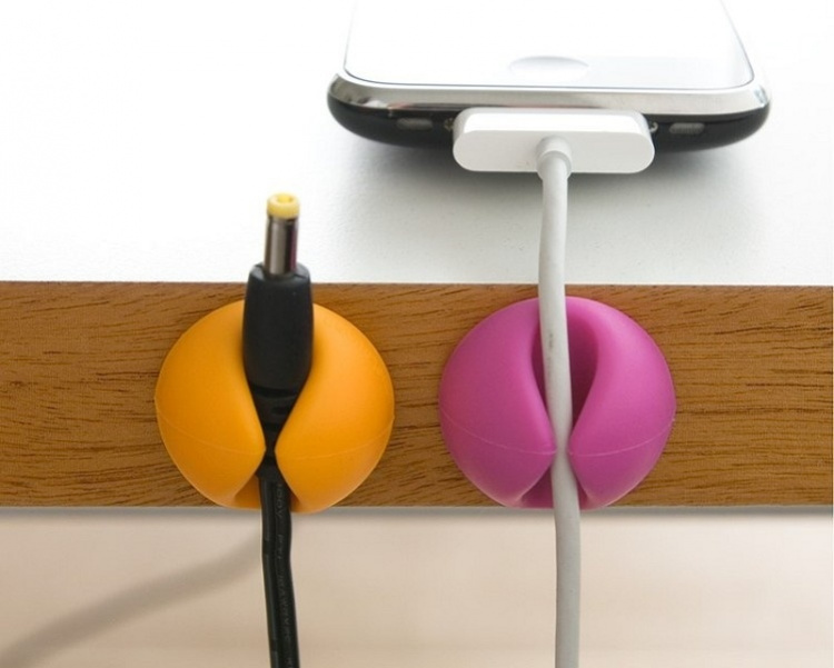 Kabelholder-Kabelklemme Mini, 6-pak (Gul/Pink/Grøn)