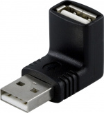 DELTACO Adapter, USB A han - A hun, vinklede