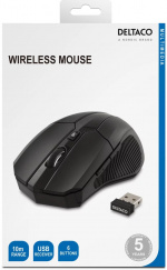 DELTACO trådløs optisk mus, 5 knapper med scroll, justerbar D