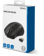 DELTACO trådløs optisk mus, 5 knapper med scroll, justerbar D