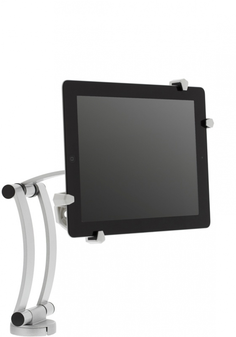 DELTACO Vægbeslag til tablets, vridbar 360ø, 3 leder, grå