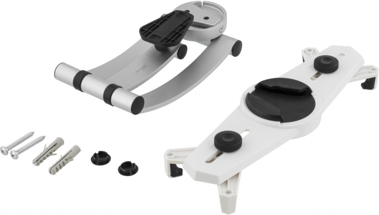 DELTACO Vægbeslag til tablets, vridbar 360ø, 3 leder, grå