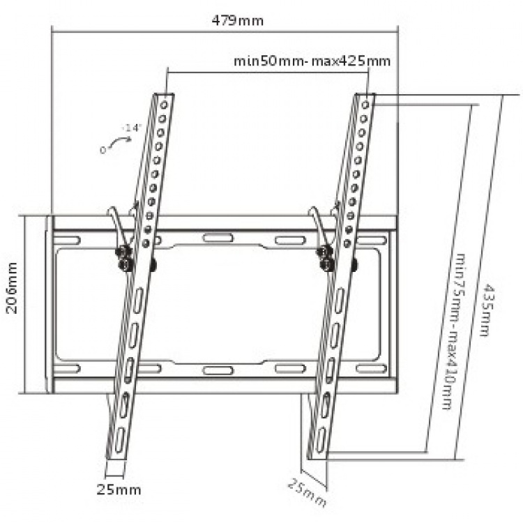 DELTACO vægbeslag til TV/skærm, 32
