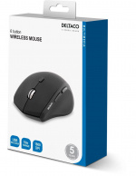 DELTACO trådløs optisk mus, 5 knapper med scrol, <b>1600 DPI</b>, US