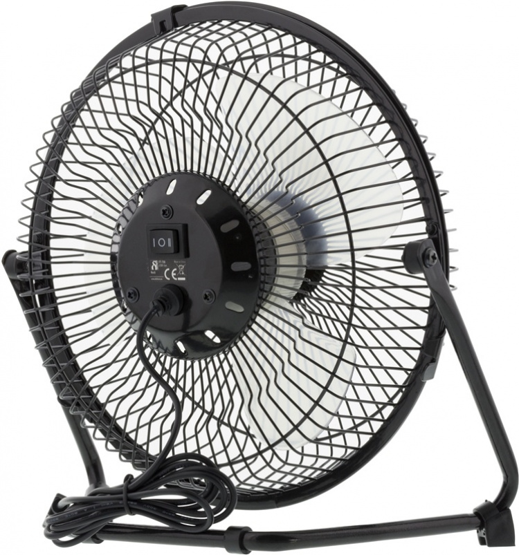 DELTACO USB-blæser, 18cm, bordmodel, 1x USB Type A han, sort