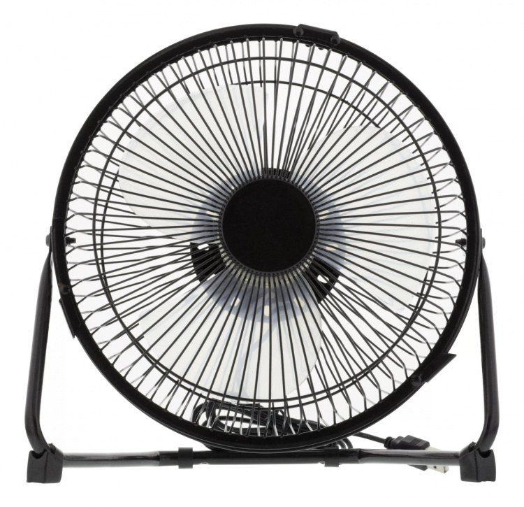 DELTACO USB-blæser, 18cm, bordmodel, 1x USB Type A han, sort