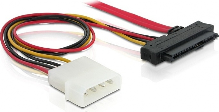 DeLOCK Multilane SAS-kabel SFF-8087 til 4xSFF-8482 og Molex 4-pin str�