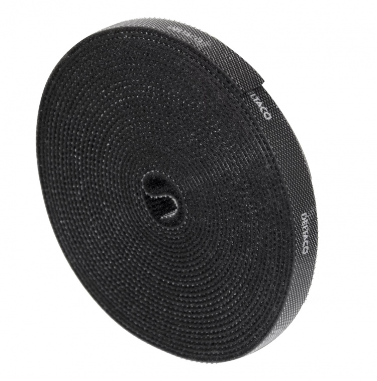 DELTACO burrebånd, 5m, 10mm, sort