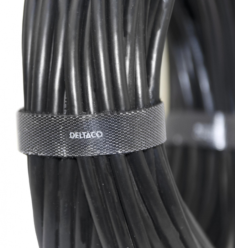 DELTACO burrebånd, 5m, 10mm, sort