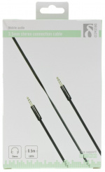 DELTACO lydkabel, 3,5mm han til 3,5mm han, 0,5m, sort