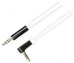 DELTACO lydkabel, vinklet 3,5mm han til 3,5mm han, 1m, hvid