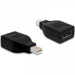 DeLOCK Mini DisplayPort han til DisplayPort hun-adapter, sort