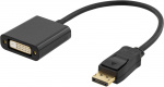 DELTACO DisplayPort til DVI-D Single Link adapter, 20-pin han til 24+5