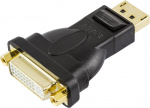 DELTACO DisplayPort til DVI-D Single Link adapter, 20-pin han - 24+5-p