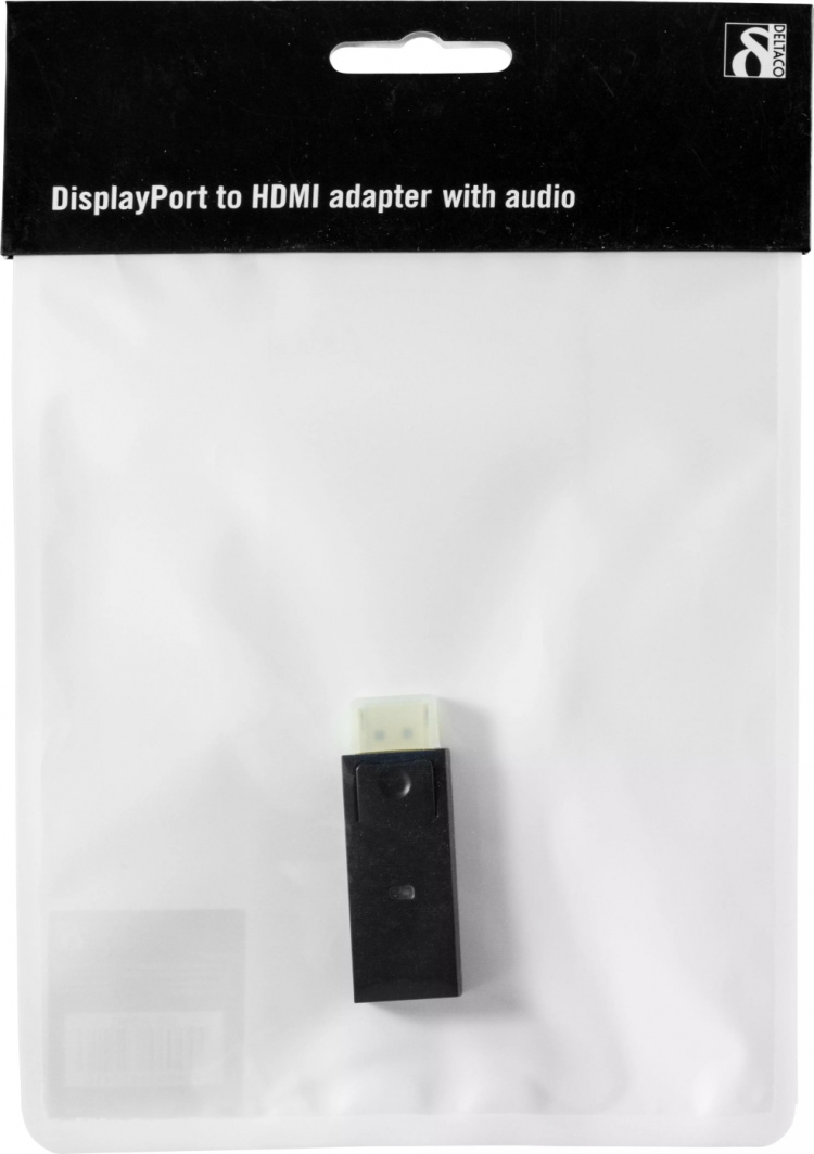 DELTACO DisplayPort til HDMI m lyd, Fuld HD i 60Hz, sort