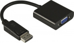 DELTACO DisplayPort til VGA-adapter, Fuld HD i 60Hz, 0.2m, sort