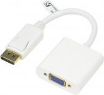 DELTACO DisplayPort til VGA-adapter, 20-pin han - 15-pin hun, 0,2m, hv