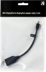 DELTACO DisplayPort-adapter, Mini DisplayPort 20-pin han til DisplayPo