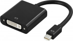 DELTACO mini DisplayPort til DVI-D adapter, han-hun, 0,1m, sort