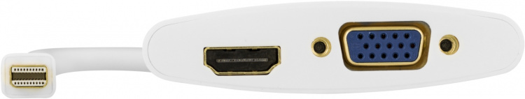 DELTACO mini DisplayPort til HDMI og VGA-adapter, 20-pin han - 19-pin
