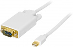 DELTACO Mini DisplayPort til VGA (HD15)-kabel, 20-pin han - 15-pin han