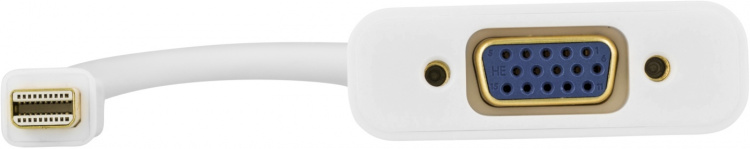 DELTACO mini DisplayPort till VGA-adapter med ljud, 0,25m, vit (DP-VGA14)
