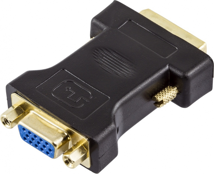 DELTACO DVI adapter analog DVI - analog VGA, han - hun, sort