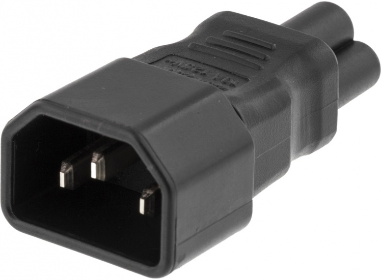 DELTACO Strømadapter, IEC 60320 C14 til IEC 60320 C5, 250V/2,5A, sort
