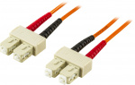 DELTACO fiberkabel, <b>SC - SC</b>, 50/125, OM2, duplex, multimode, 1m