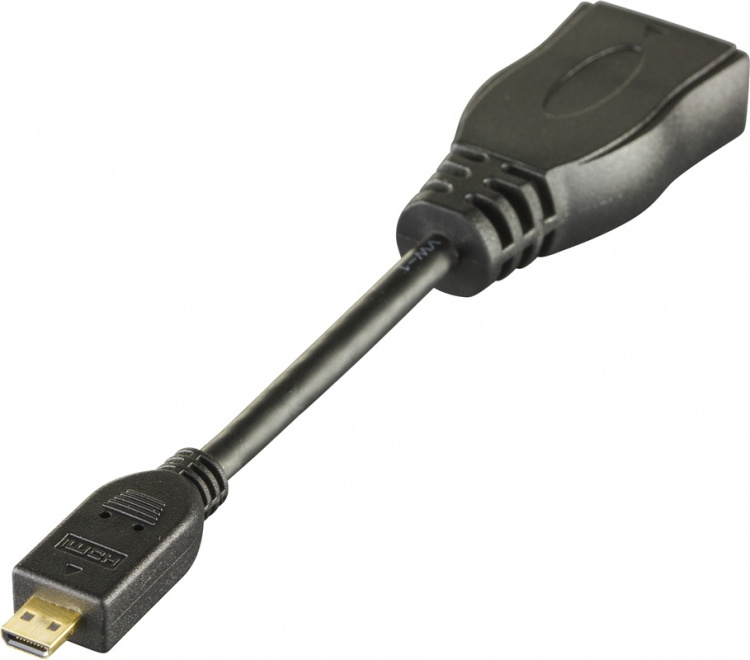 DELTACO HDMI-adapter, <b>HDMI High Speed with Ethernet</b>, micro HDMI