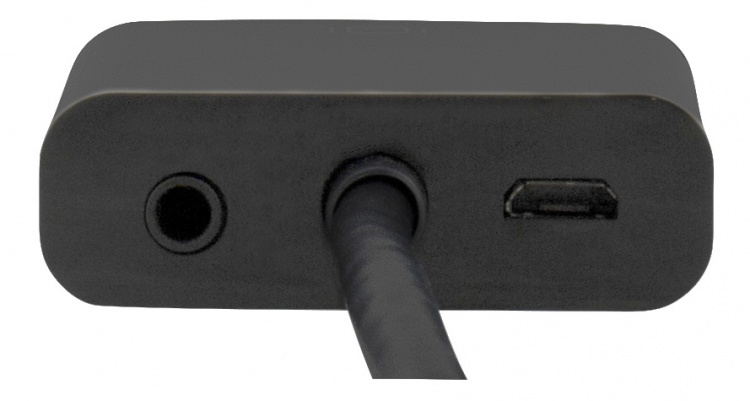DELTACO HDMI til VGA adapter, 19-pin han - 15-pin hun, 0.2m, sort