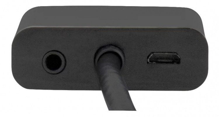 DELTACO HDMI til VGA adapter, 19-pin han - 15-pin hun, 0.2m, sort
