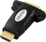 DELTACO HDMI-adapter, HDMI 19-pin han til DVI-D hun, guldpletteret sti