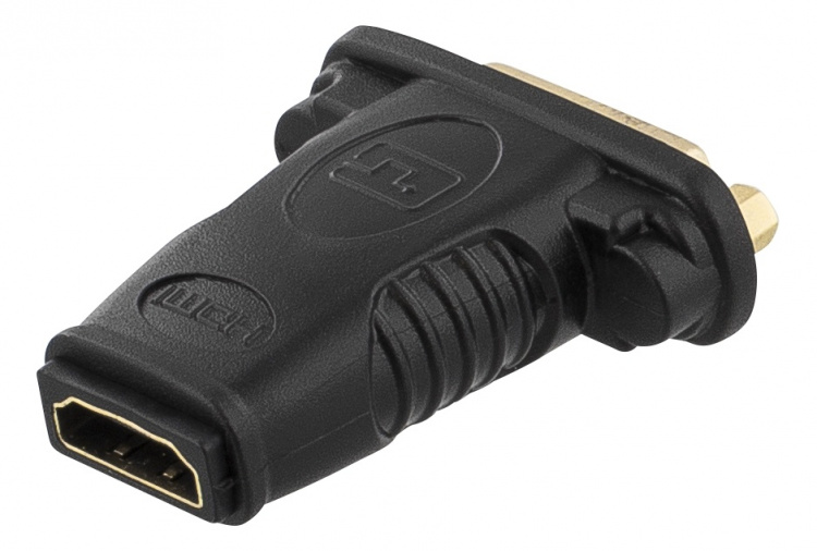 Goobay HDMI™/DVI-I-adapter, forgyldt HDMI™ socket (type A) > DVI-I-stik dual link (24 + 5 ben)