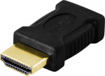 DELTACO HDMI-adapter, mini HDMI hun til HDMI han, 19-pin hun-han, guld