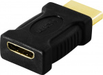 DELTACO HDMI-adapter, mini HDMI hun til HDMI han, 19-pin hun-han, guld