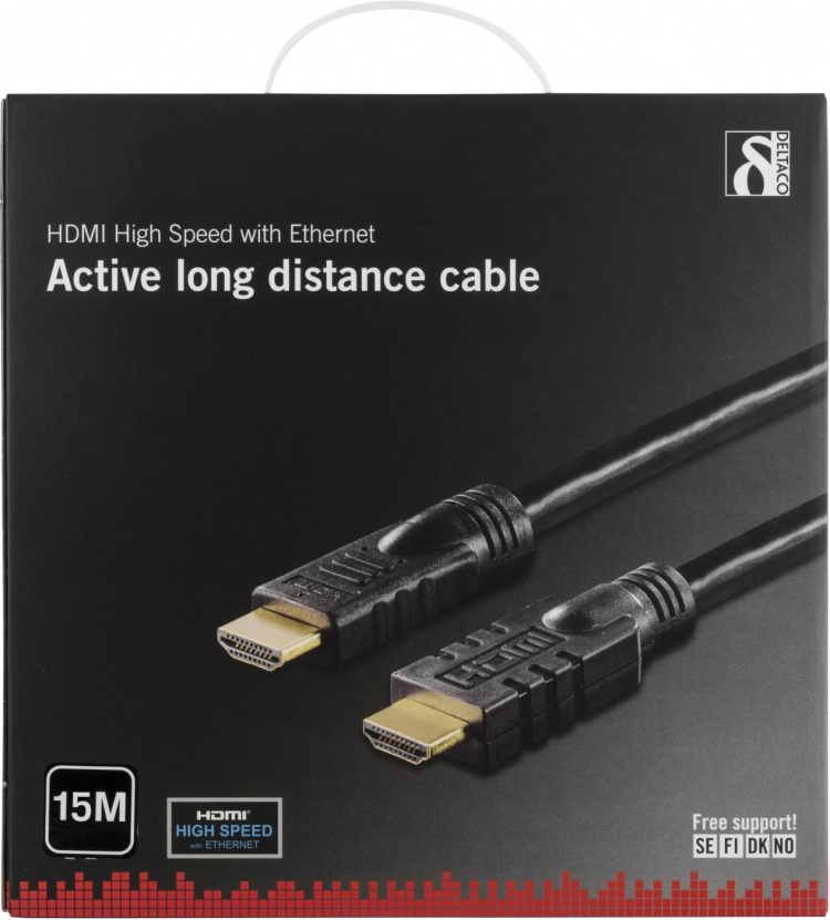 DELTACO <b>aktivt HDMI kabel</b>, HDMI High Speed with Ethernet, HDMI