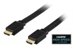 DELTACO fladt HDMI kabel, HDMI High Speed with Ethernet, HDMI Type A h