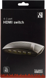 DELTACO Manuel HDMI-switch, 4 indgange til en udgang, 19-pin hun