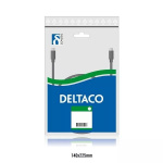 DELTACO U/UTP Cat5e patchkabel, 3m, hvid