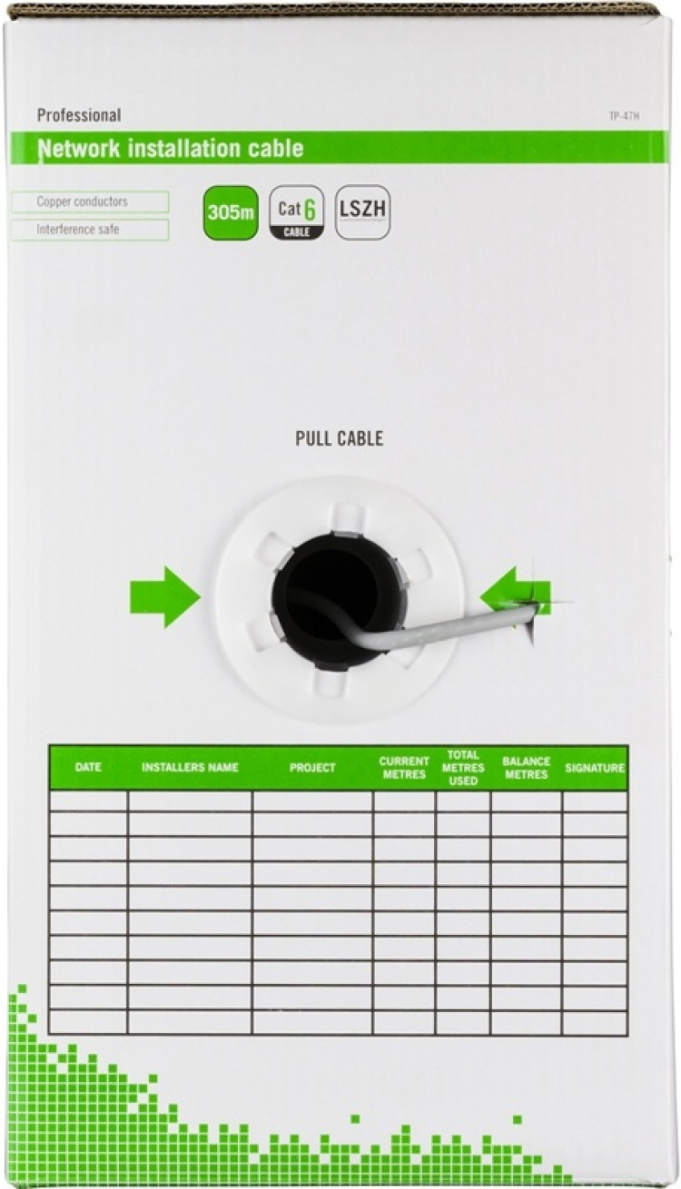 DELTACO U/UTP installationskabel, LSZH (Low Smoke Zero Halogen), Cat6,